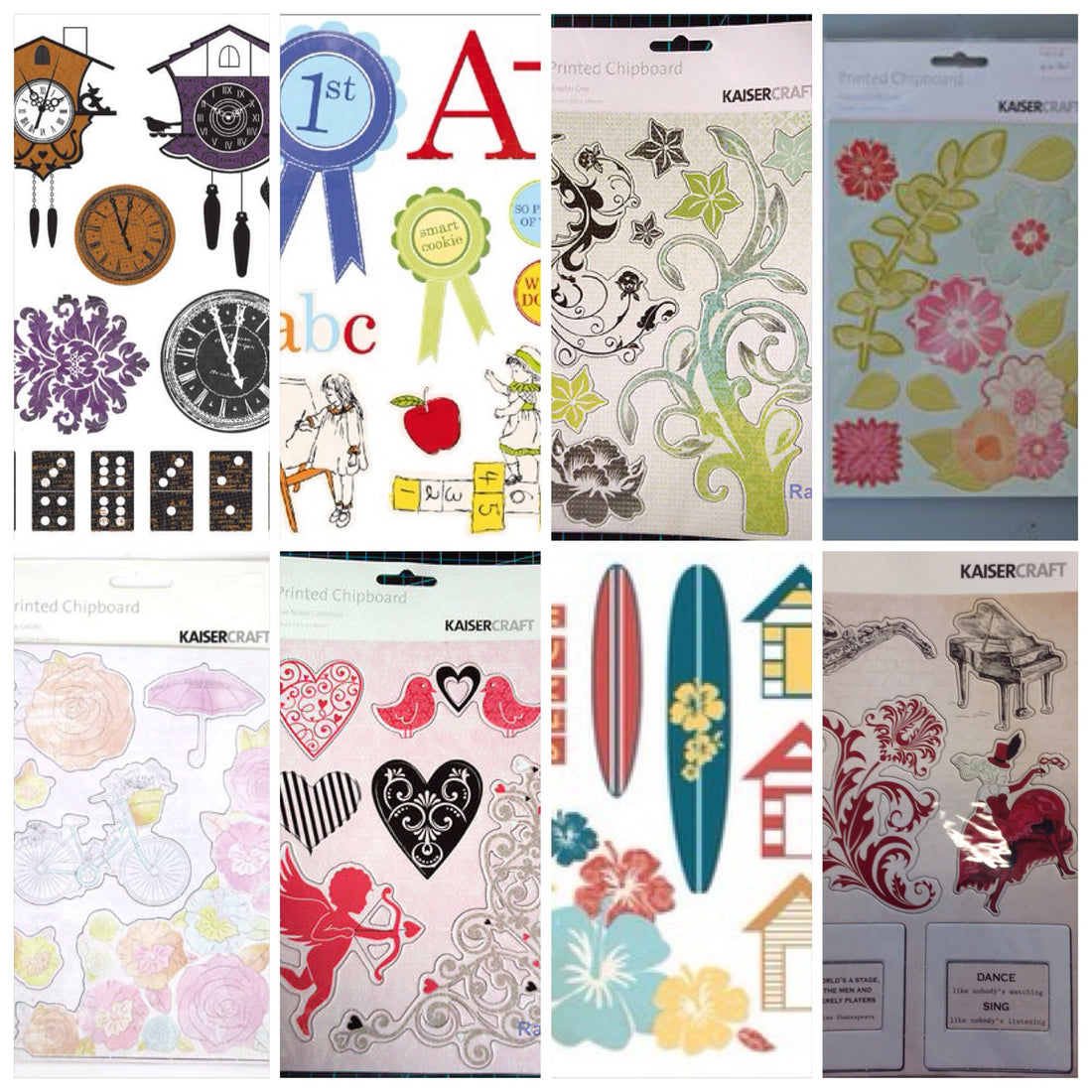 Kaisercraft Printed Chipboard 1 Sheet 6"X10" Scrapbooksrus