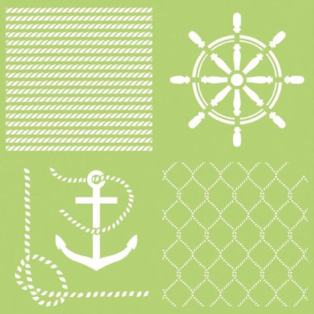 Kaisercraft ANCHORS AWEIGH 12&quot;X12&quot; Designer Template Stencil 1pc Scrapbooksrus