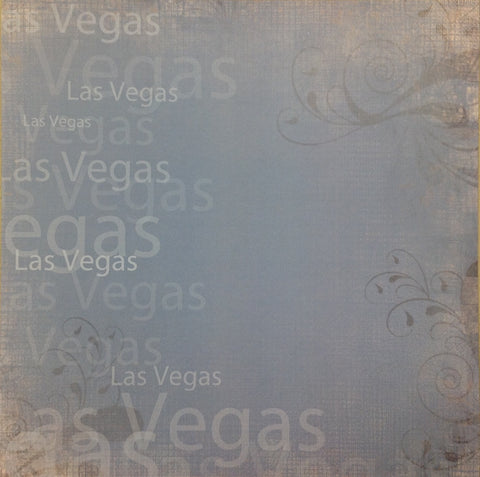 LAS VEGAS School Grunge Blue 12"X12" Custom Travel Paper Sheet LV - Scrapbook Kyandyland