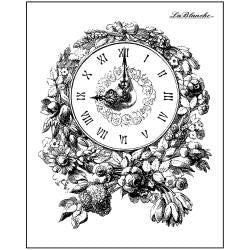LaBlanche FLORAL CLOCK 3"X4" Silicon Mounted Stamp