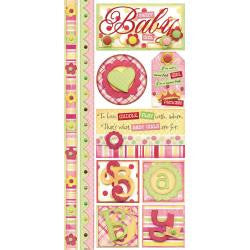 Bobunny SWEET BABY GIRL A Gift Of Love Stickers 10pc - Scrapbook Kyandyland