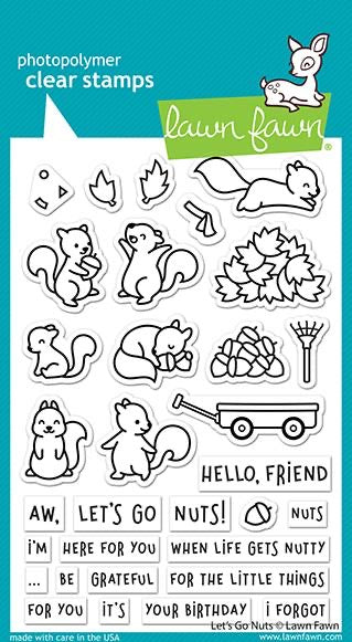 Lawn Fawn LET’S GO NUTS Clear Stamps 32pc