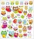 Tattoo King Sticker King OWLS 6"X7" Glitter Stickers 50+ - Scrapbook Kyandyland