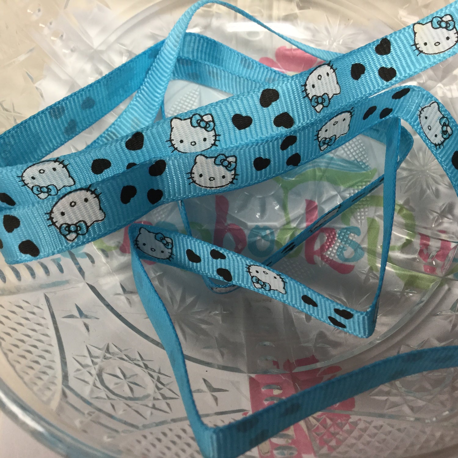 Hello Kitty Blue Hearts Character Ribbon 3/8” Scrapbooksrus