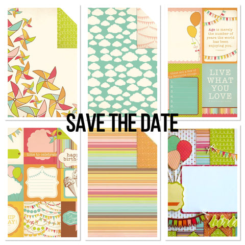 Kaisercraft SAVE THE DATE KIT Birthday 12"X12" Papers A