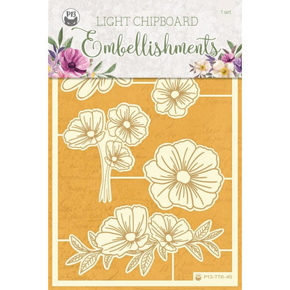 P13 TIME TO RELAX Light Chipboard Laser Cut Wood Embellishments 1 Set