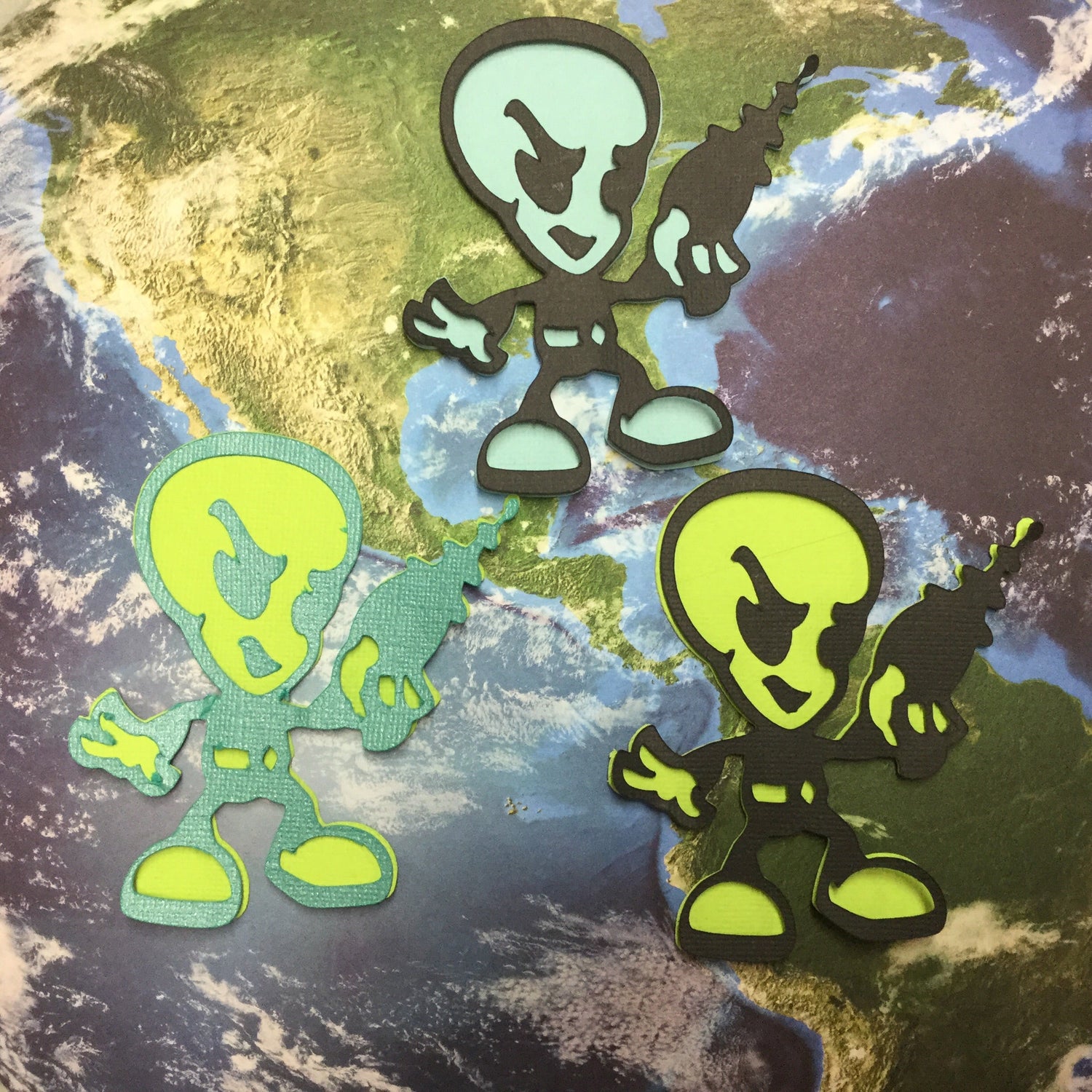 ALIEN WITH LASER Custom Scrapbook Die Cuts Scrapbooksrus