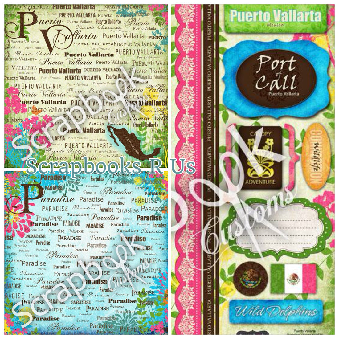 Mexico Puerto Vallarto 12x12 Mini Kit Sightseeing Travel Paper 5pc