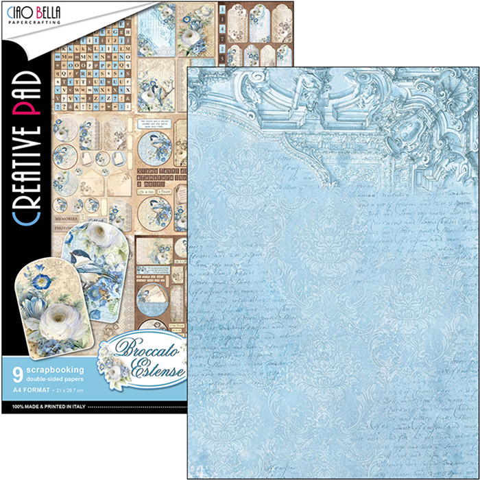 Ciao Bella BROCATTO ESTENSE A4 Paper Pad 9 sheets Scrapbooksrus