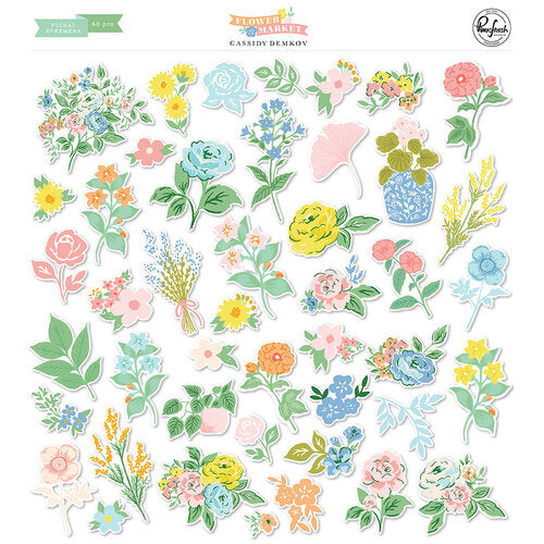 Pinkfresh Studio Flower Market FLORAL EPHEMERA 45pc