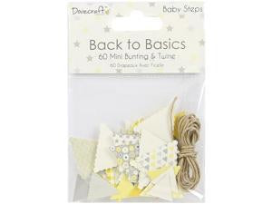 Dovecraft Back to Basics BABY STEPS MINI BUNTING TWINE