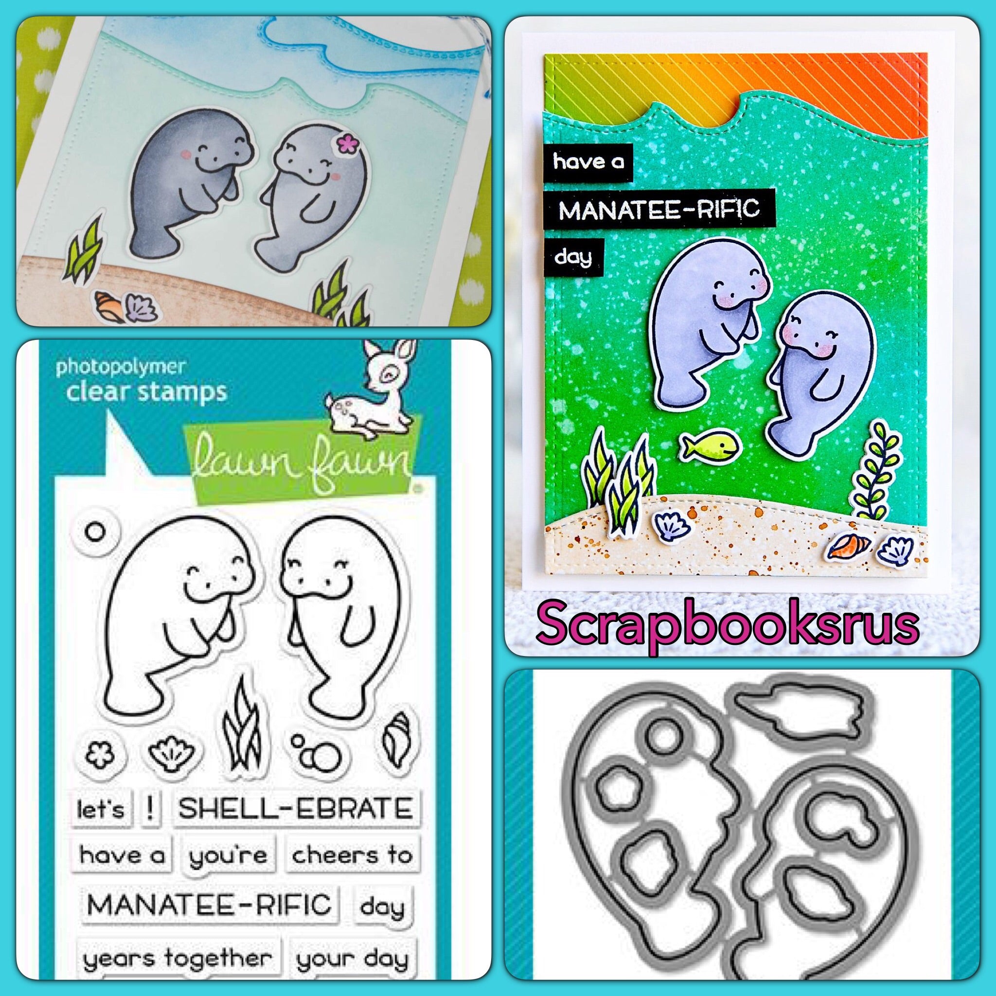 Lawn Fawn Manatee-rific Stamps Scrapbooksrus Sample