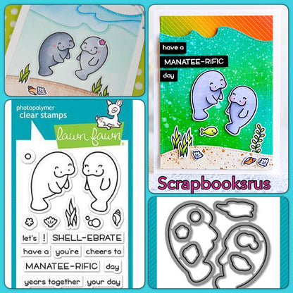 Lawn Fawn Manatee-rific Stamps Scrapbooksrus Sample