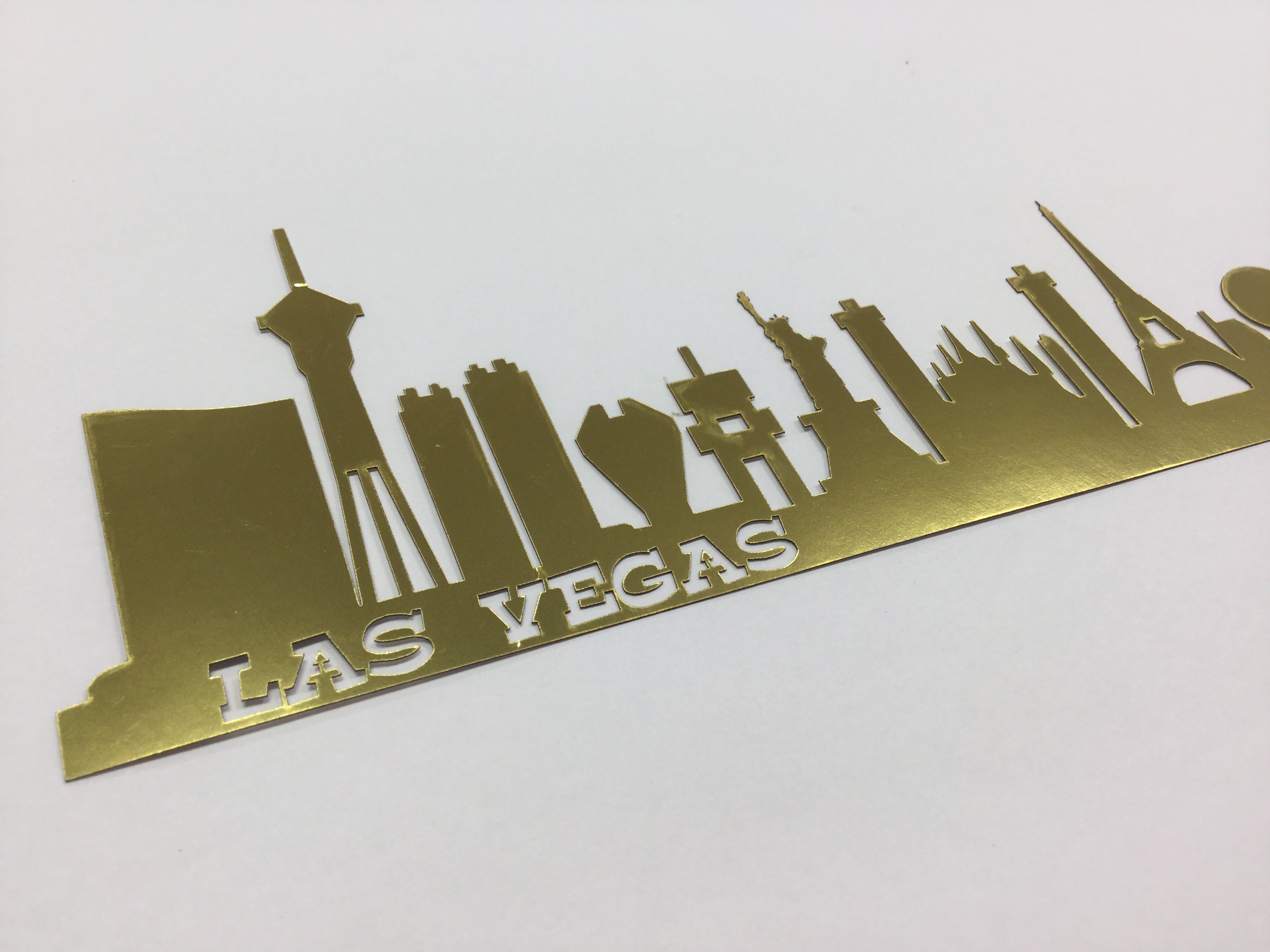 LAS VEGAS SKYLINE Gold Border Strip Laser Cuts LV