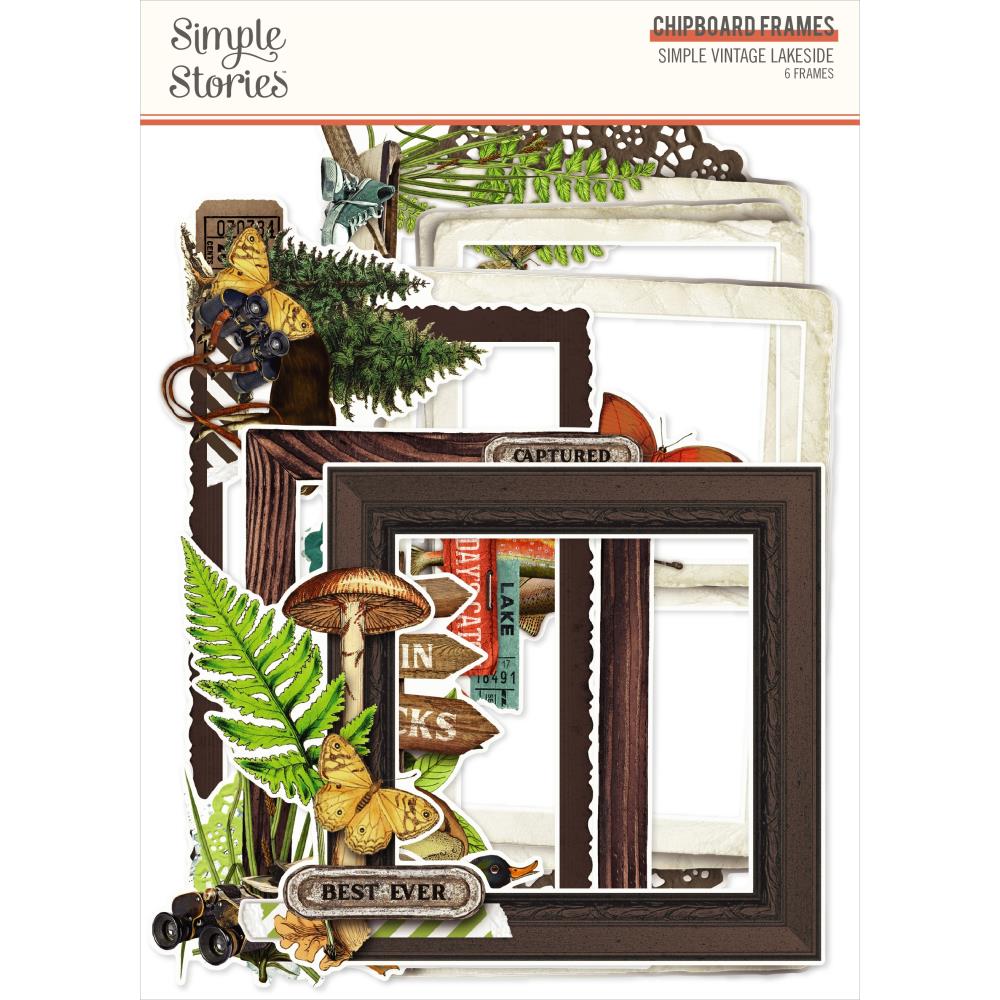 Simple Stories Simple Vintage Lakeside CHIPBOARD FRAMES 6pc Scrapbooksrus