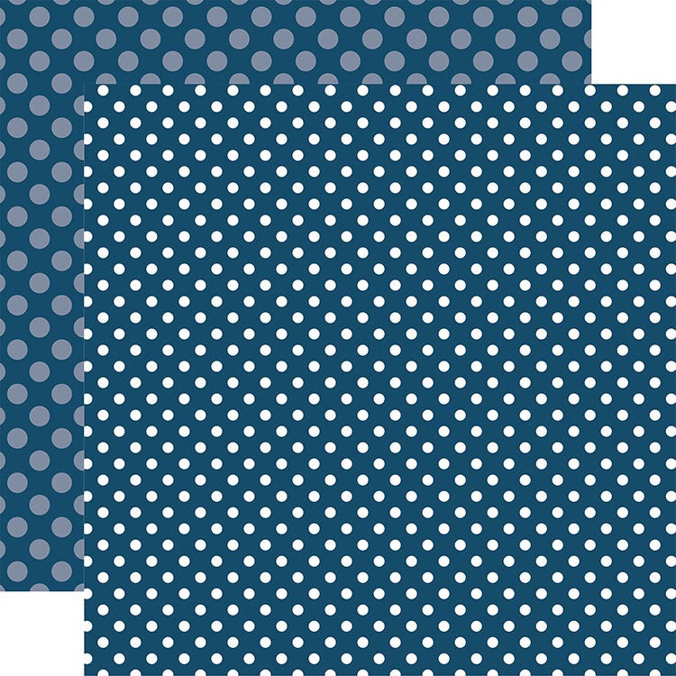 Echo Park Dots & Stripes DEEP BLUE SEA  12"X12" Scrapbook Paper Scrapbooksrus