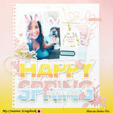 Pinkfresh Studio Spring Vibes SOAK IT UP 12x12 Scrapbook Paper layout @Scrapbooksrus LasVegas