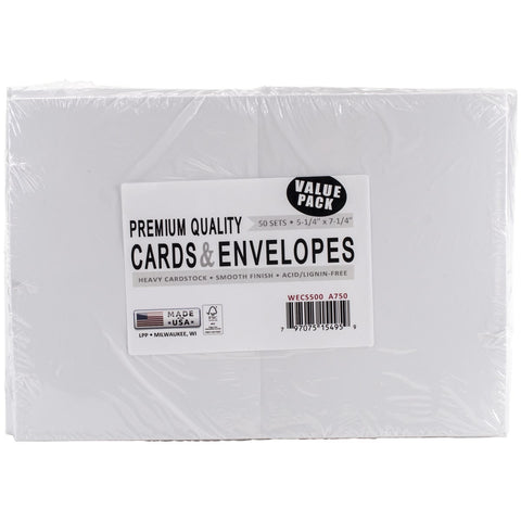 Premium Quality Heavy Cardstock 25 PAPER ENVELOPES AND CARDS White Scrapbooksrus