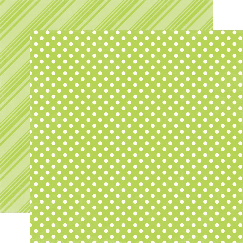 Echo Park Dots &amp; Stripes MINT 12&quot;X12&quot; Scrapbook Paper