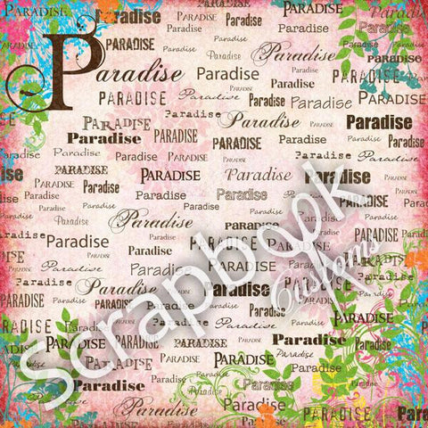 HAWAII PARADISE PINK 12"X12" Scrapbook Customs Paper