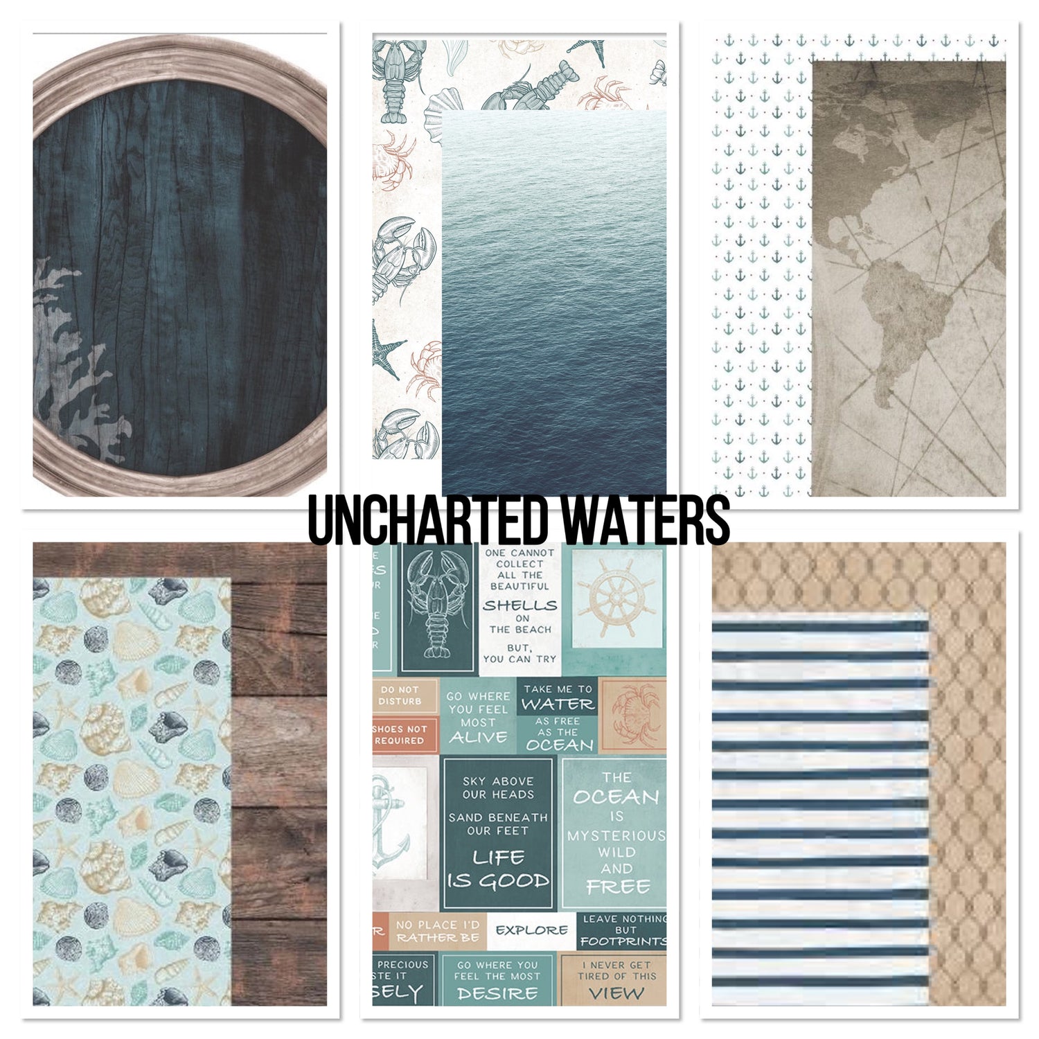 Kaisercraft UNCHARTED WATERS KIT 12&quot;X12&quot; Scrapbook Papers B