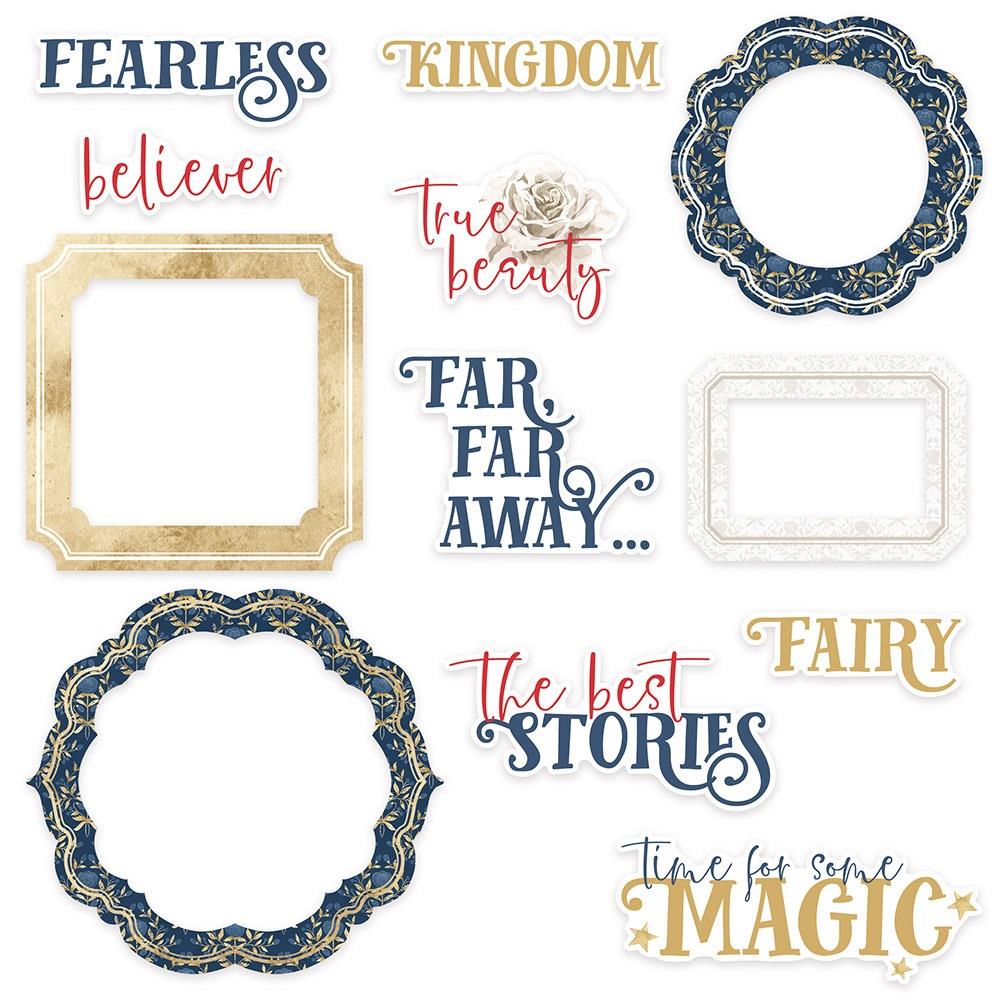 P13 Once Upon A Time Ephemera FRAMES AND WORDS 12pc