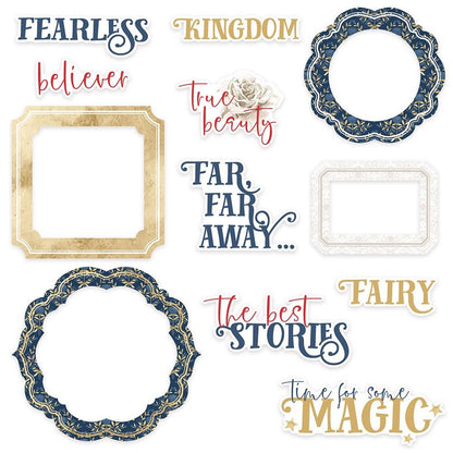 P13 Once Upon A Time Ephemera FRAMES AND WORDS 12pc