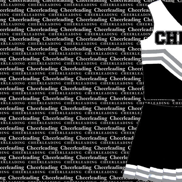 Scrapbook Customs CHEERLEADING GO BIG LEFT 1 Sports Sheet - Scrapbook Kyandyland