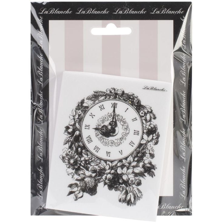 LaBlanche FLORAL CLOCK 3&quot;X4&quot; Silicon Mounted Stamp