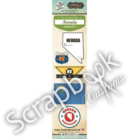 Scrapbook Customs NEVADA VINTAGE 12"X 3" Stickers 6pc LV #Scrapbooksrus