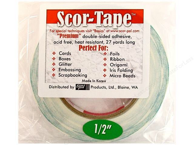 Scor- Pal SCOR- TAPE Double Sided Adhesive 27yrds 1/2&quot; - Scrapbook Kyandyland