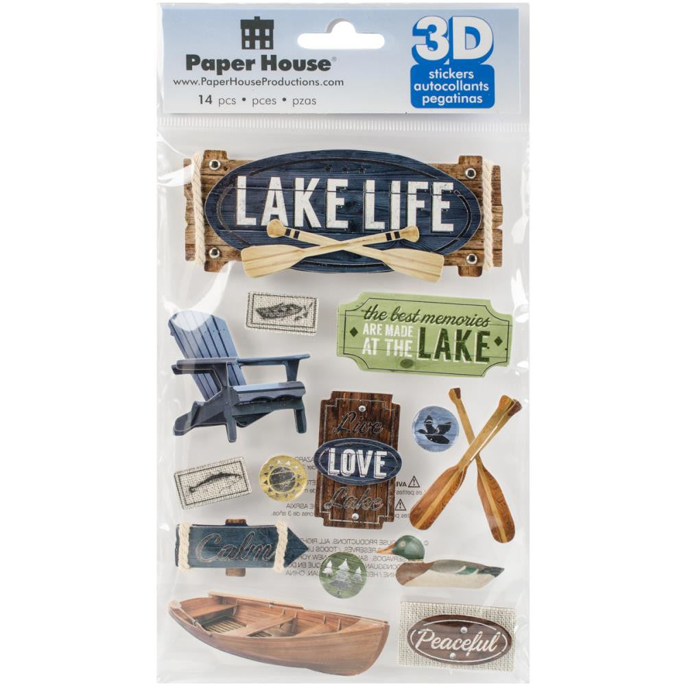 Paper House LAKE LIFE 3D Stickers 14pc