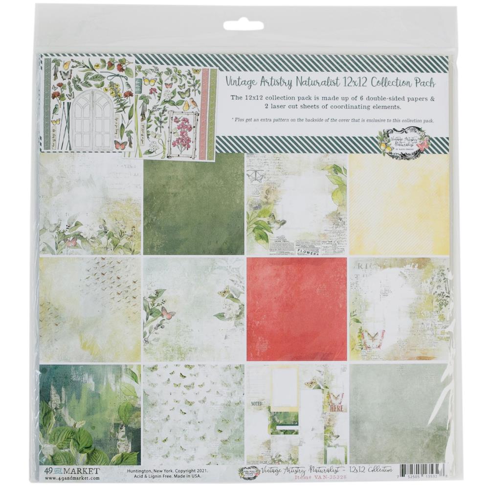 49 and Market Vintage Artistry NATURALIST 12x12 Collection Pack