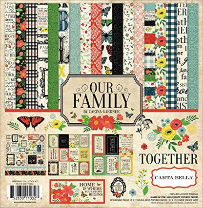 Carta Bella 12&quot;x12&quot; OUR FAMILY 13pc COLLECTION KIT Scrapbooksrus