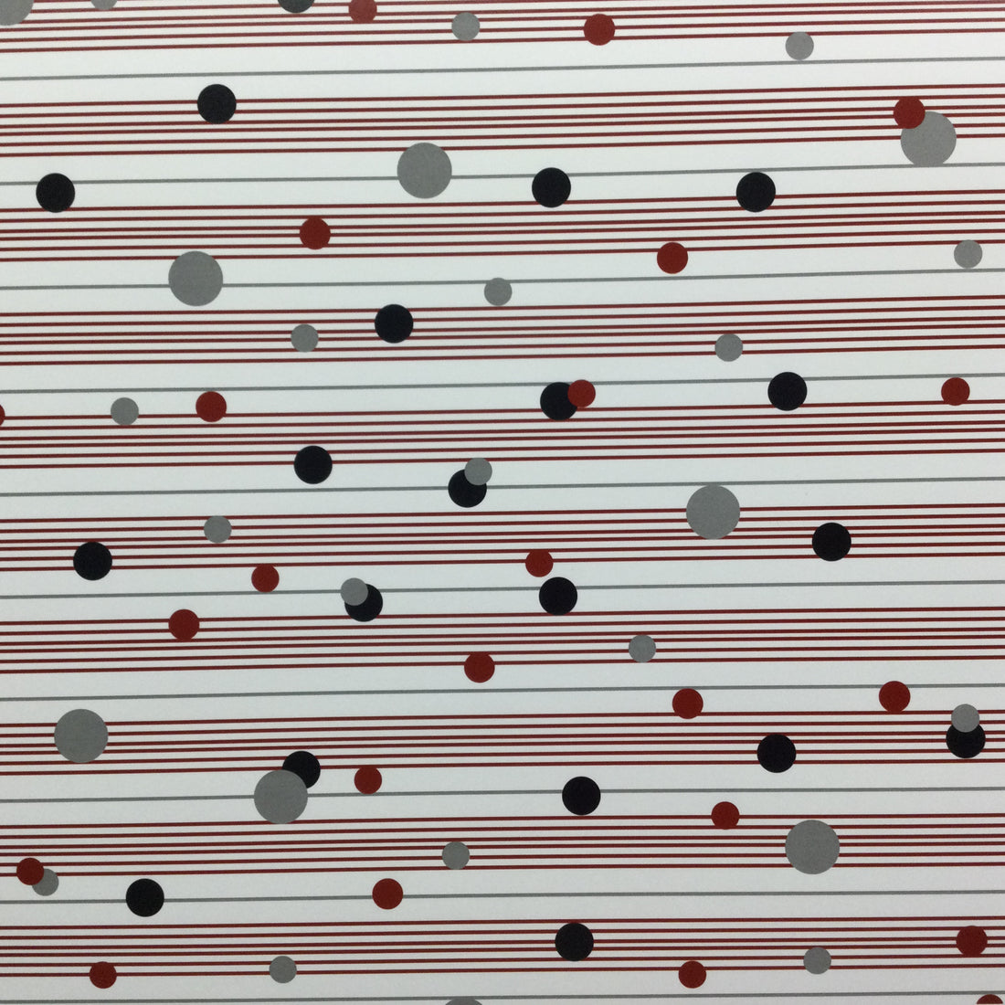 Random Dot &amp; Stripes RED BLACK GREY 12X12 Scrapbook Paper