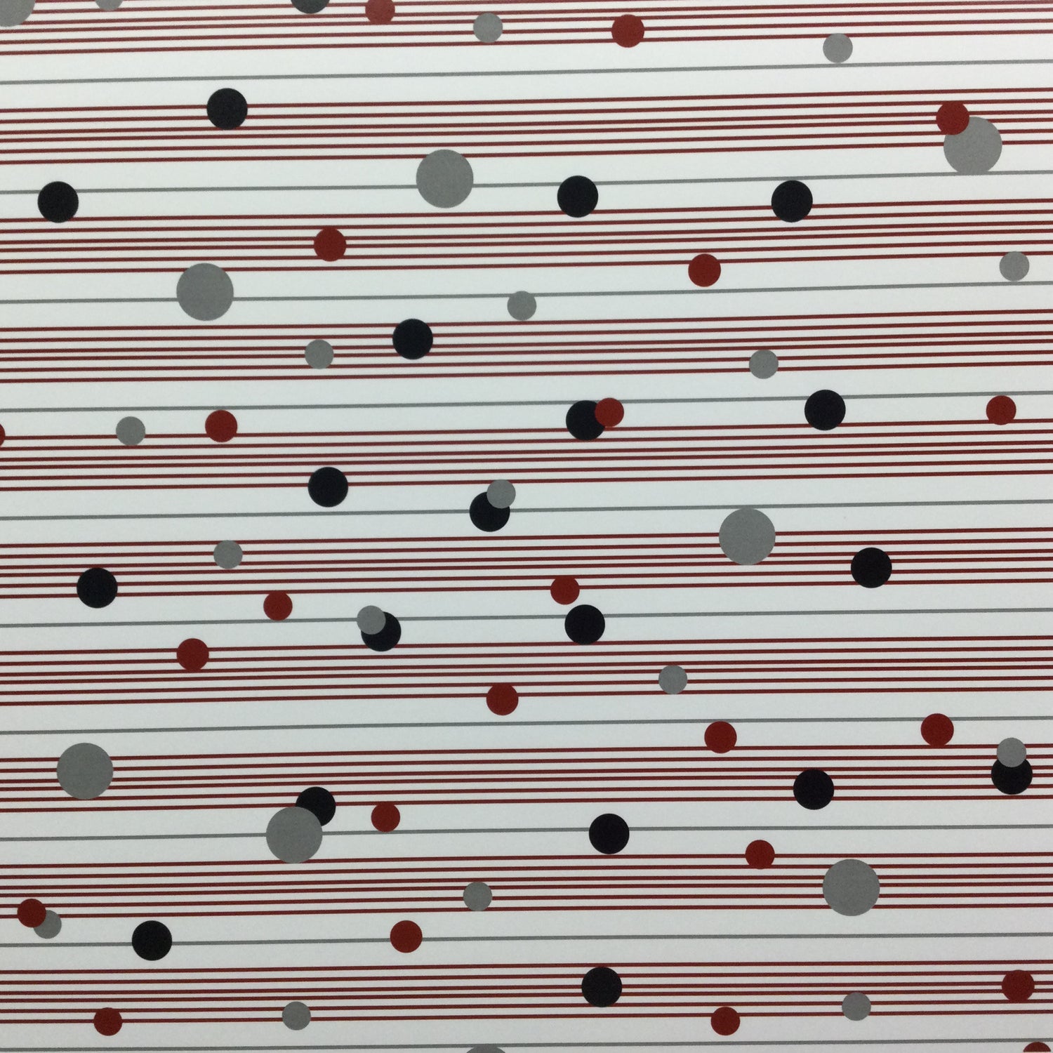Random Dot &amp; Stripes RED BLACK GREY 12X12 Scrapbook Paper