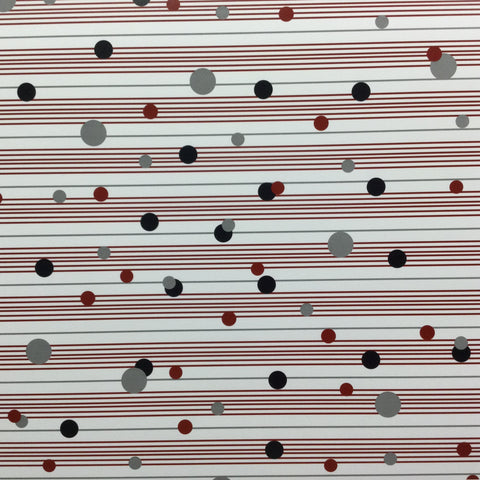 Random Dot & Stripes RED BLACK GREY 12X12 Scrapbook Paper