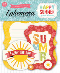 Echo Park Happy Summer EPHEMERA Die Cuts 33pc