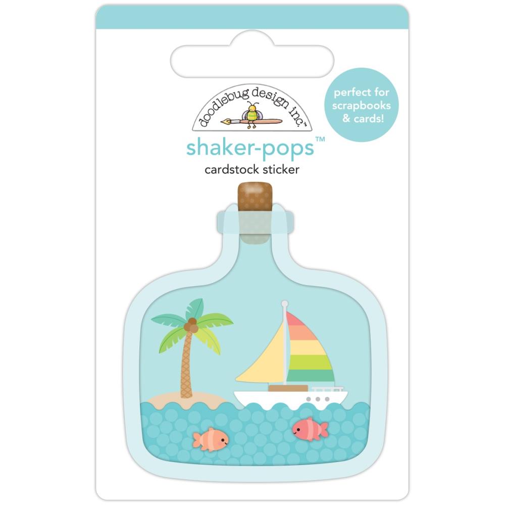 Doodlebug Shaker-Pops Seaside Summer BEACH IN A BOTTLE 3D Stickers