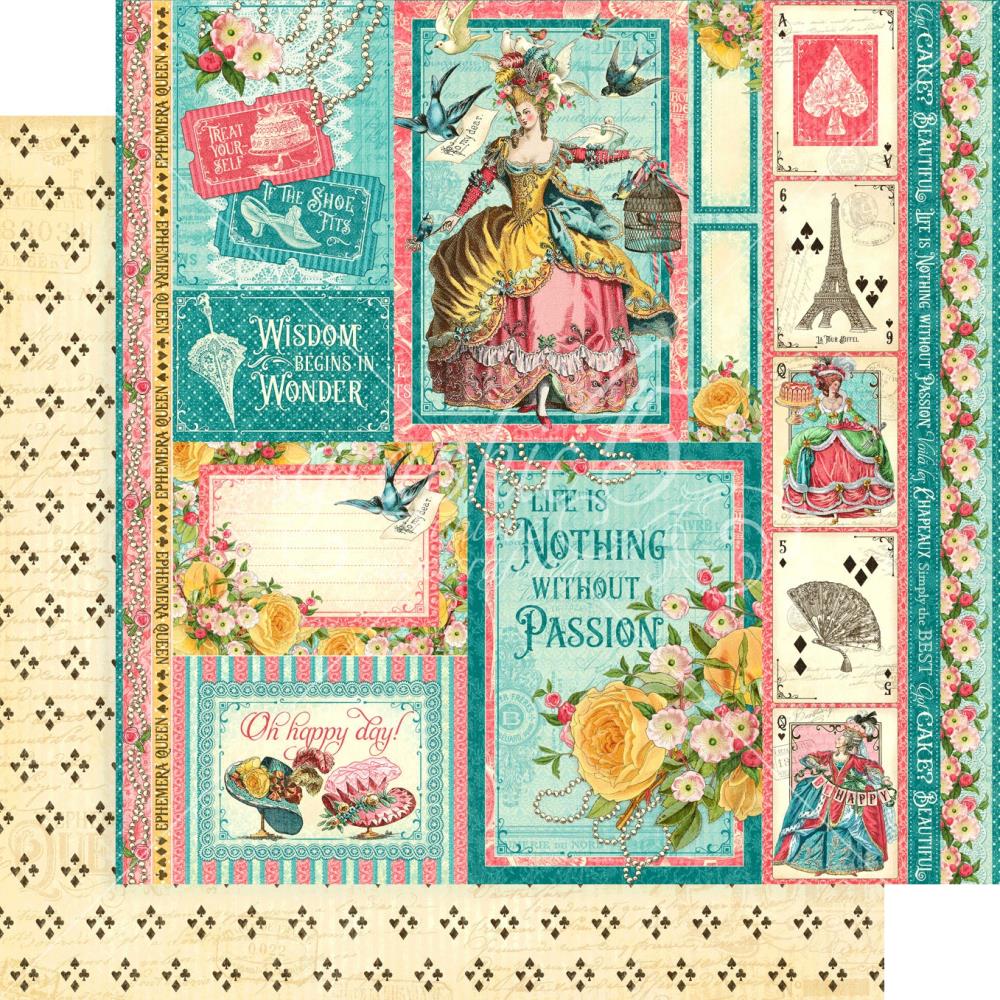 Graphic 45 EPHEMERA QUEEN OH HAPPY DAY 12X12 Paper Scrapbookrus