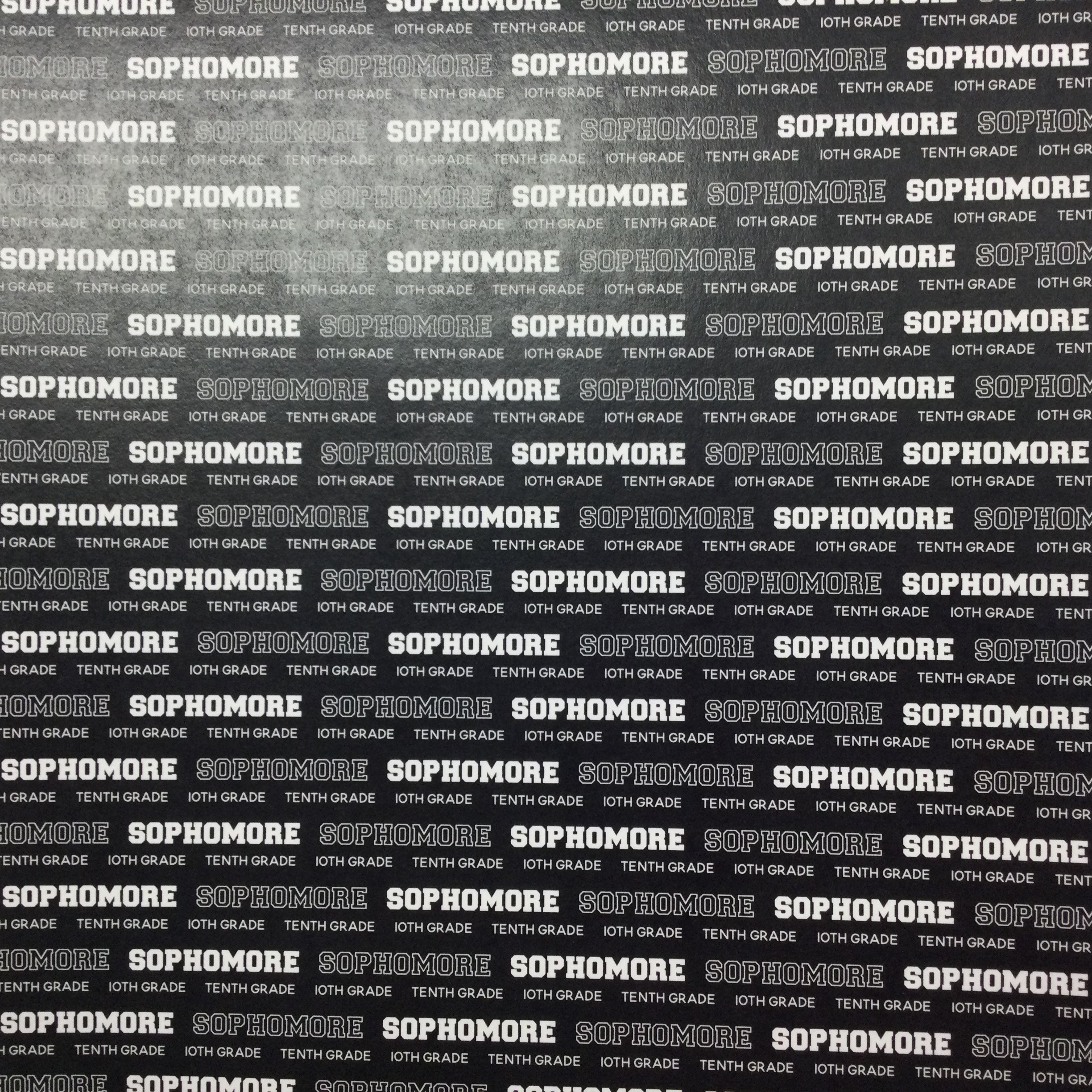 SOPHOMORE PRIDE Black School 12&quot;X12&quot; Scrapbook Paper Scrapbooksrus