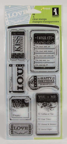 Inkadinkado TICKETS & TAGS Clear Stamps 7pc - Scrapbooksrus