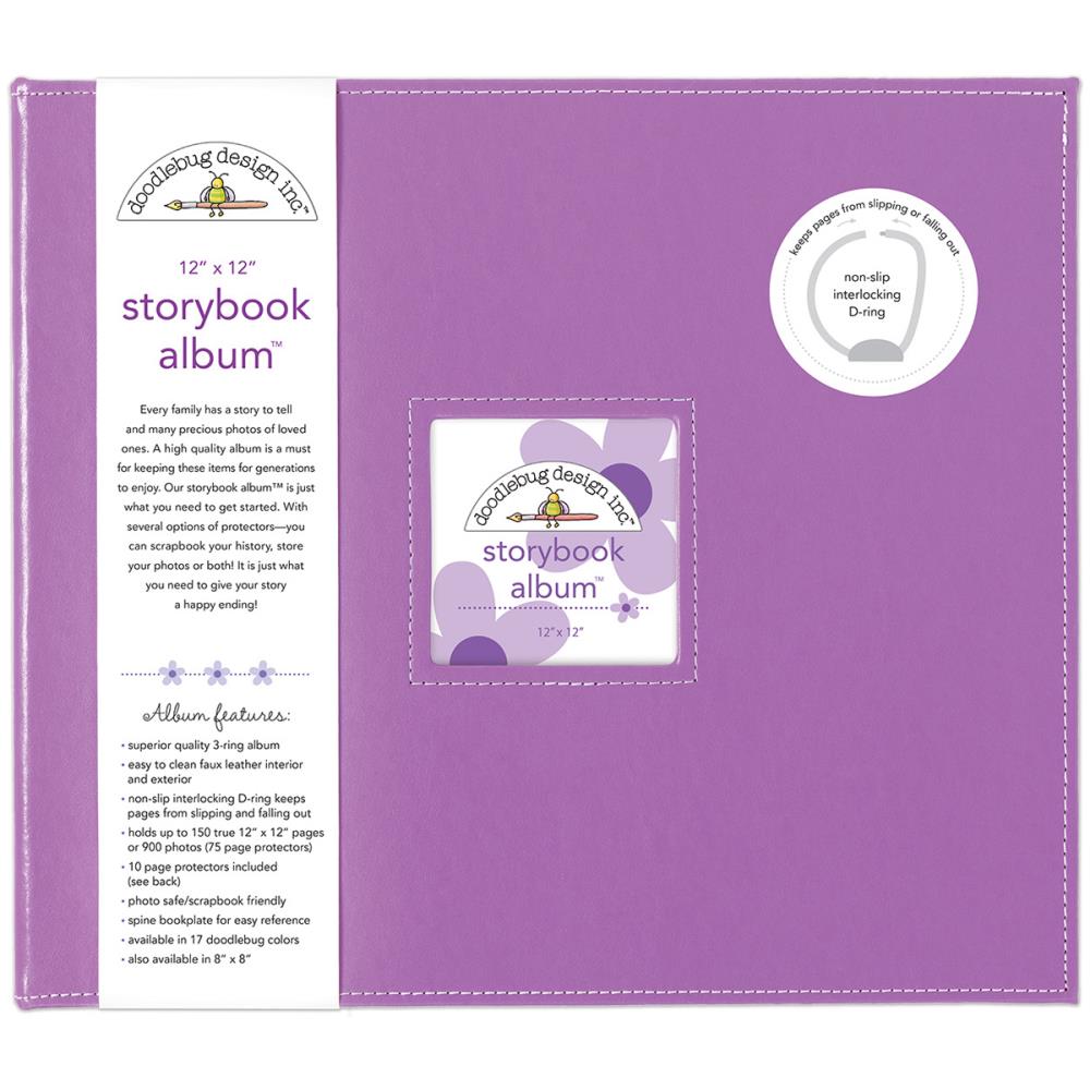 Doodlebug STORYBOOK ALBUM LILAC 12”X12” D-Ring Scrapbook