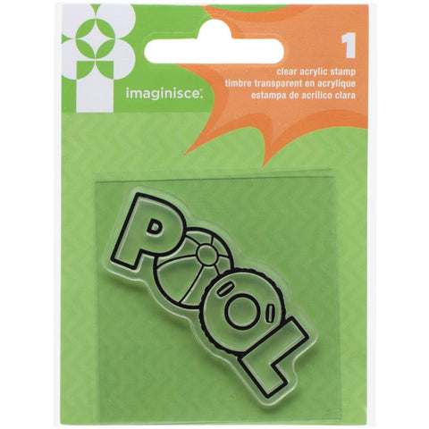 Imaginisce POOL Family Fun Clear Acrylic Stamp 1pc - Scrapbook Kyandyland