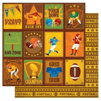 Best Creation TOUCHDOWN 12x12 Sports Paper Pack Scrapbooksrus 