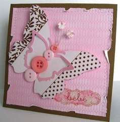 Ki Flutter Calm Lace Cardstock Hot Pink