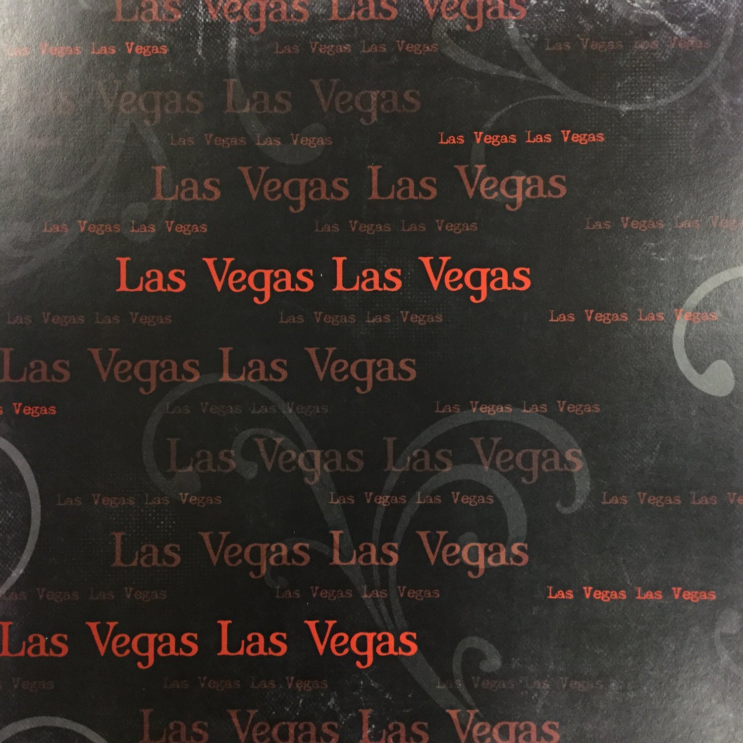 Old Antique Words RED LAS VEGAS 12&quot;X12&quot; Custom Travel Paper Sheet