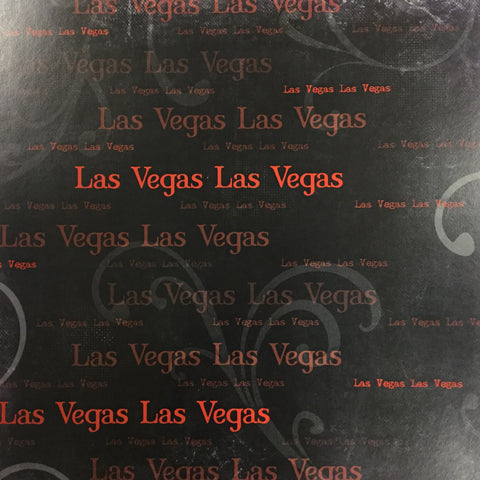 Old Antique Words RED LAS VEGAS 12"X12" Custom Travel Paper Sheet