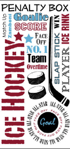 Hockey Moxxie PENALTY BOX HOCKEY Rub On 20pc - Scrapbooksrus
