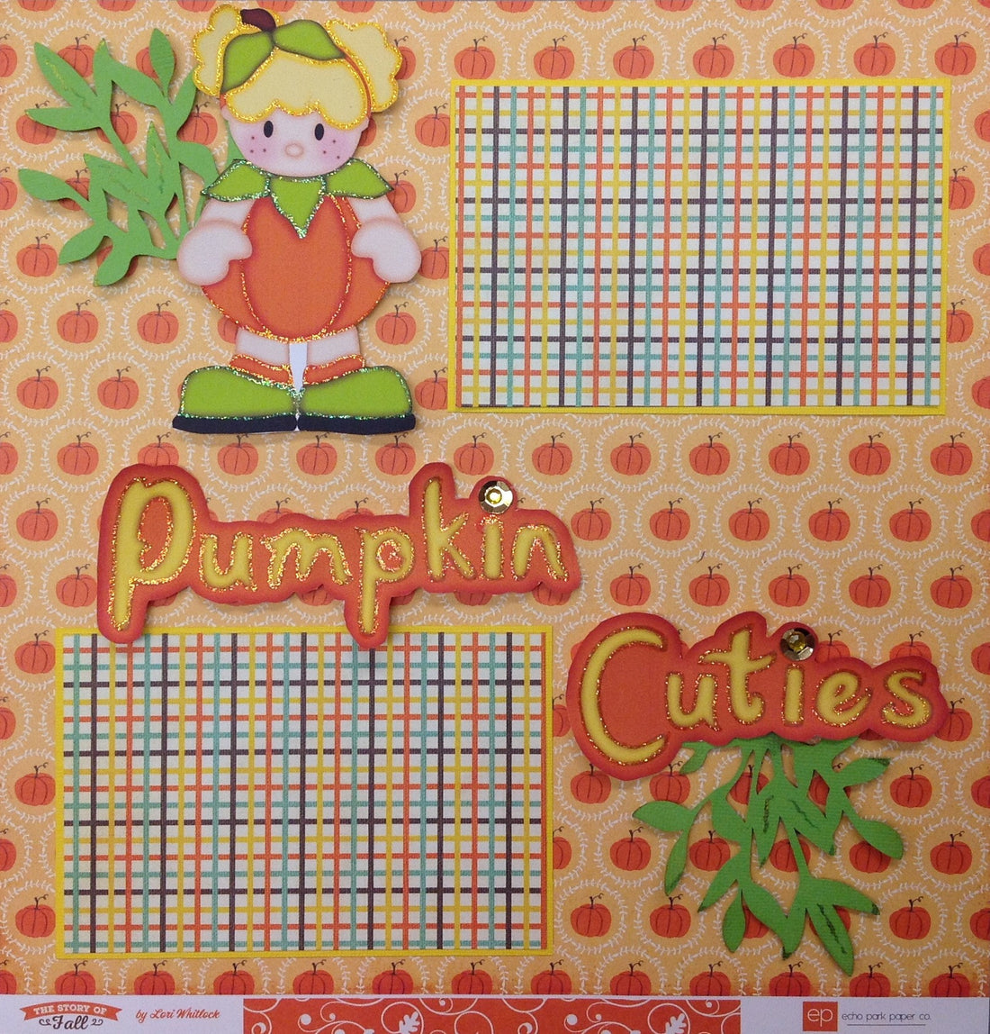 Page Kits (2) 12&quot;X12&quot; Scrapbook PUMPKIN CUTIES - Scrapbook Kyandyland